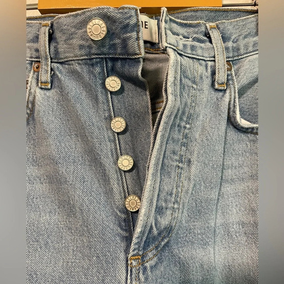 AGOLDE  Light Wash Distressed Denim Jeans, Size 24 - Picture 3 of 13